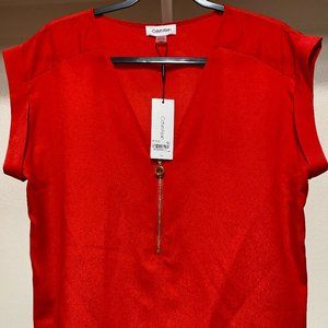 Calvin Klein tops | Calvin Klein Red short sleeve top | New | CALVIN KLEIN Women